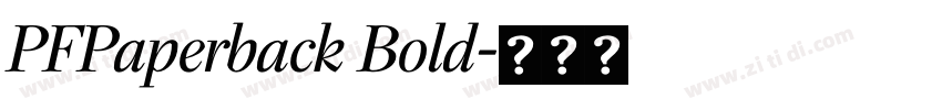 PFPaperback Bold字体转换